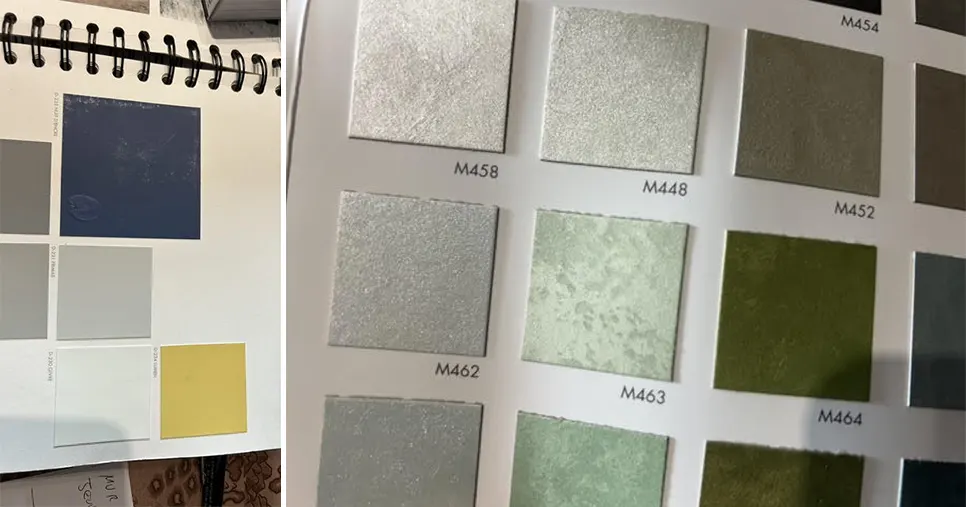 Nuanciers utilisés par un peintre à Krautergersheim pour choisir les couleurs du showroom
