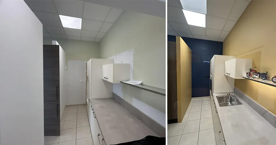 Choix des couleurs par un peintre à Krautergersheim pour rénover un showroom